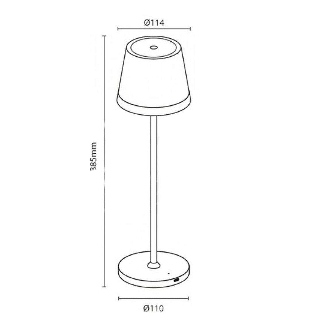 Lampe de table LED JOlight avec batterie rechargeable, abat-jour en aluminium marron, interrupteur tactile, intensité lumineuse variable