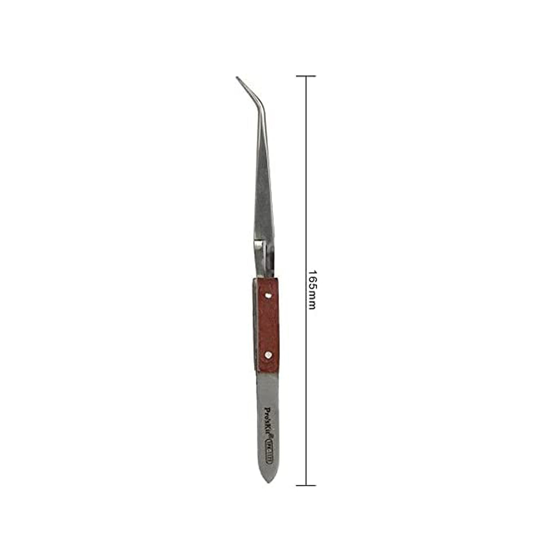 Pro'Skit Cross Leg Welding Tweezers, Stainless Steel Curved Retaining Pliers