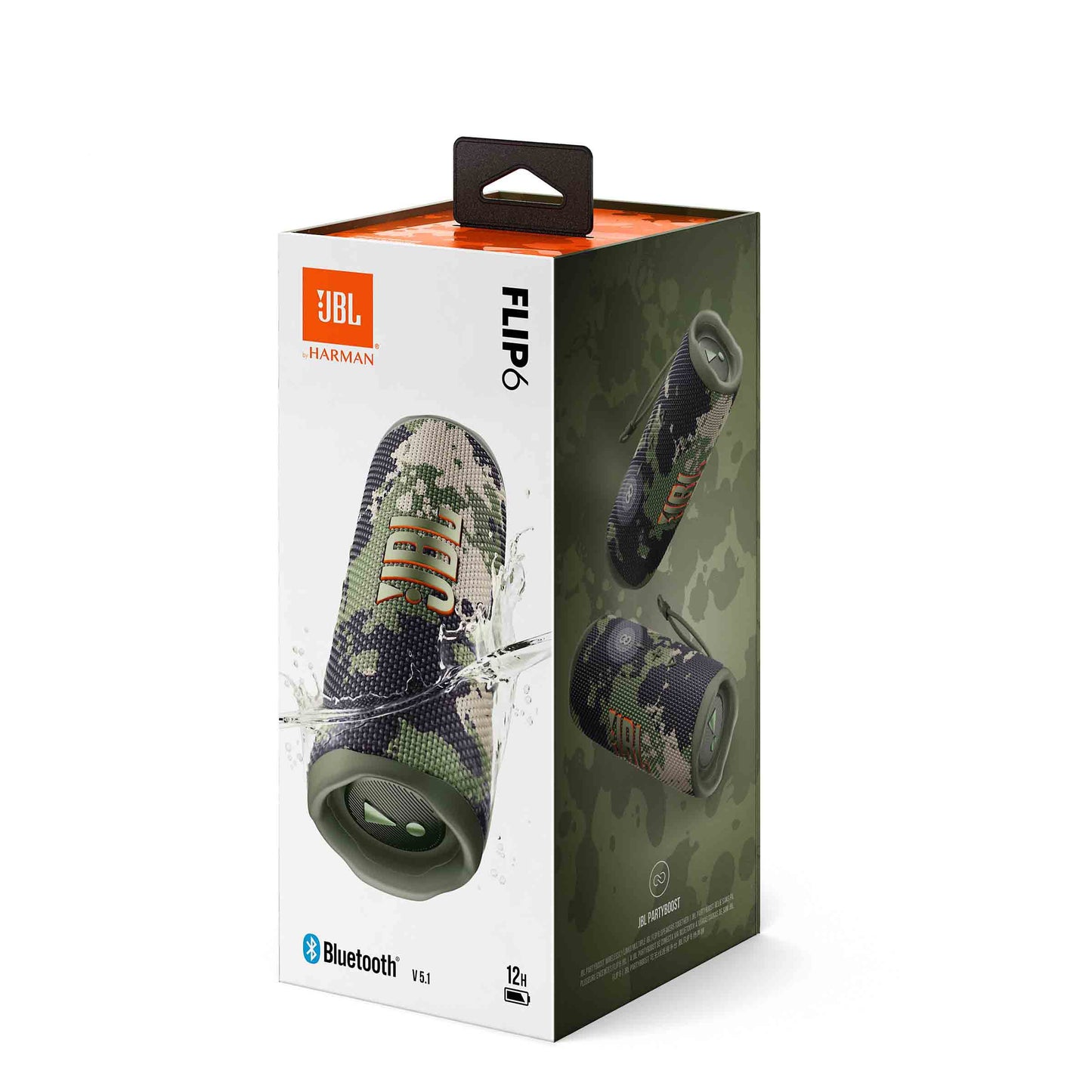 JBL Portable stereo speaker, Bluetooth speaker, waterproof camouflage case, 12 hours of battery life