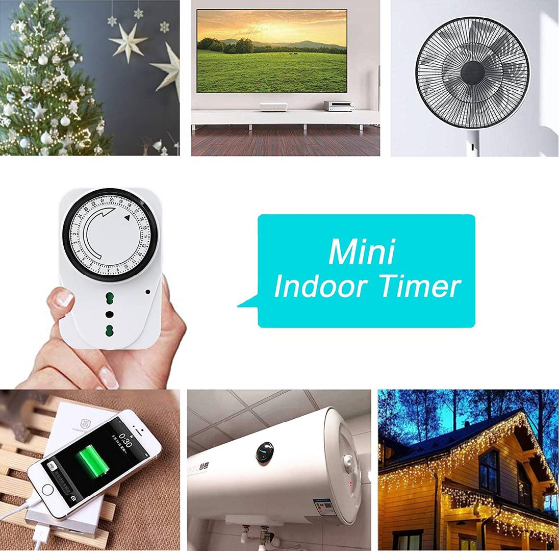 Minuterie programmable Alphi International avec prise électrique, prise électrique temporisée avec minuterie analogique