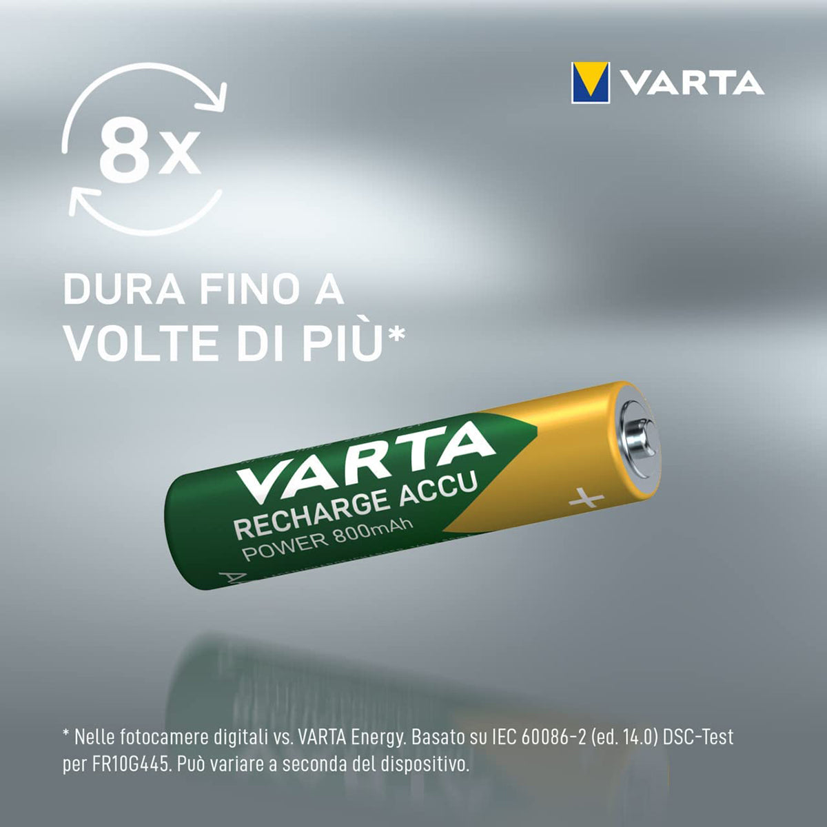 VARTA Batterie ricaricabili AAA Rechargeable 800mAh Ready2Use precaricata Micro Ni-Mh, pacco da 2, pronta all'uso