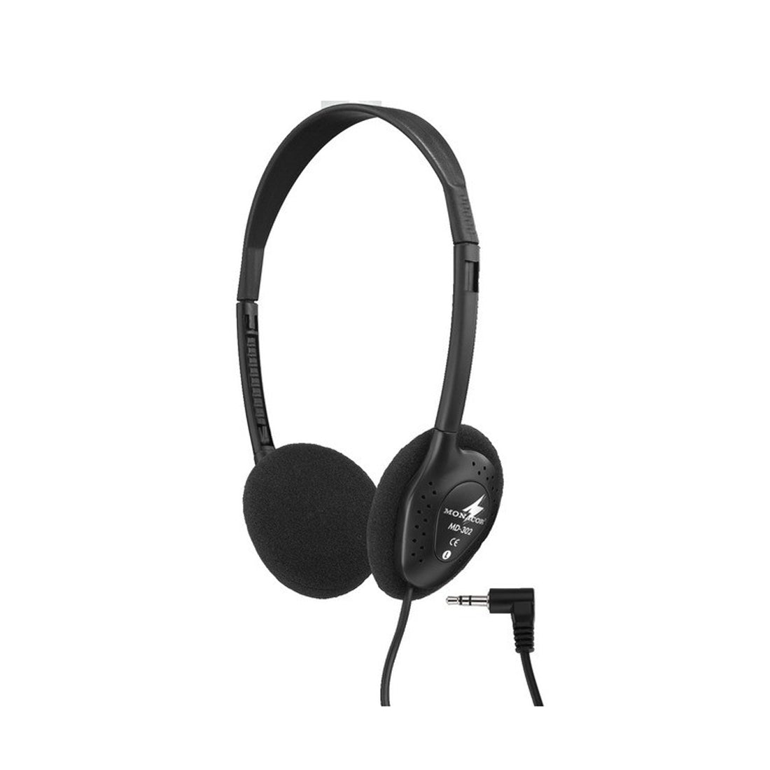 Casque stéréo Monacor, version particulièrement légère avec écouteurs rotatifs, casque avec câble de 1,2 m