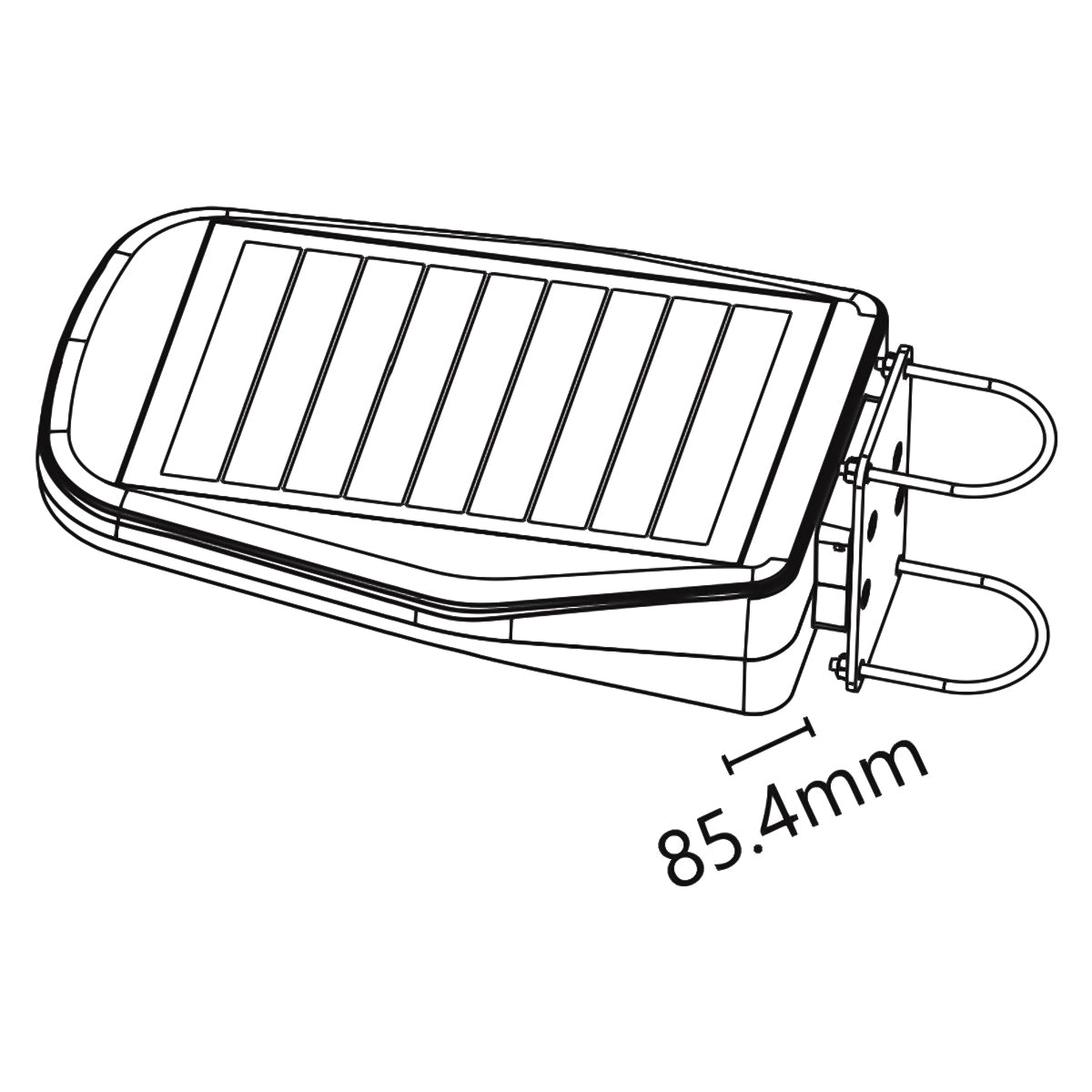 Alcapower 929623 Proiettore lampione solare LED a batteria, IP65, 2000lm, 6000K sensore PIR e crepuscolare, telecomando a infrarossi e staffe di montaggio incluse