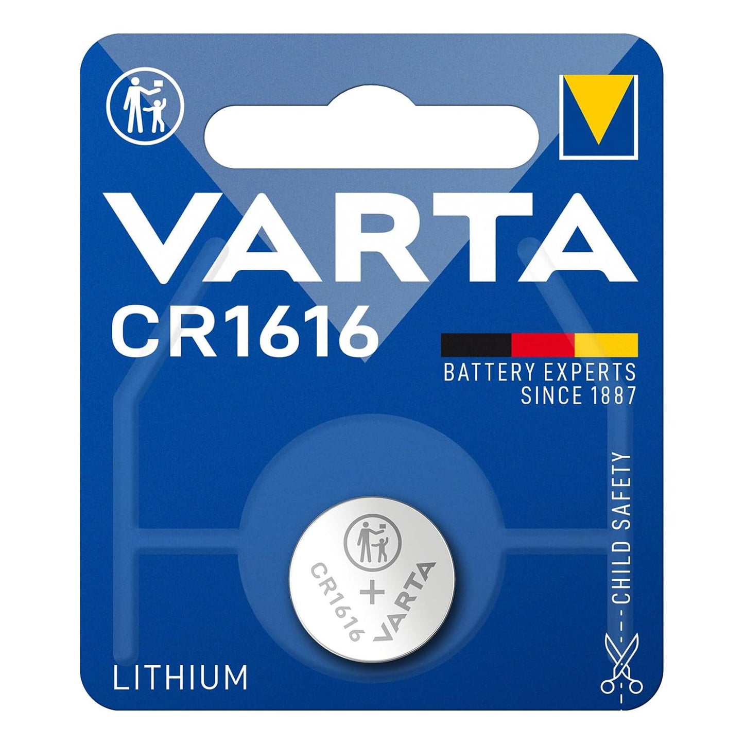 VARTA CR1616 Pile bouton Lithium 3V, cellule plate, spécialiste, diamètre 16mm