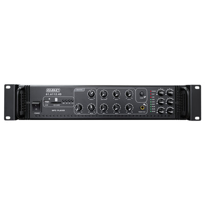 GBC Amplificatore professionale, amplificatore audio integrato, 180W a 6 zone con MP3, ingressi Mic e Aux