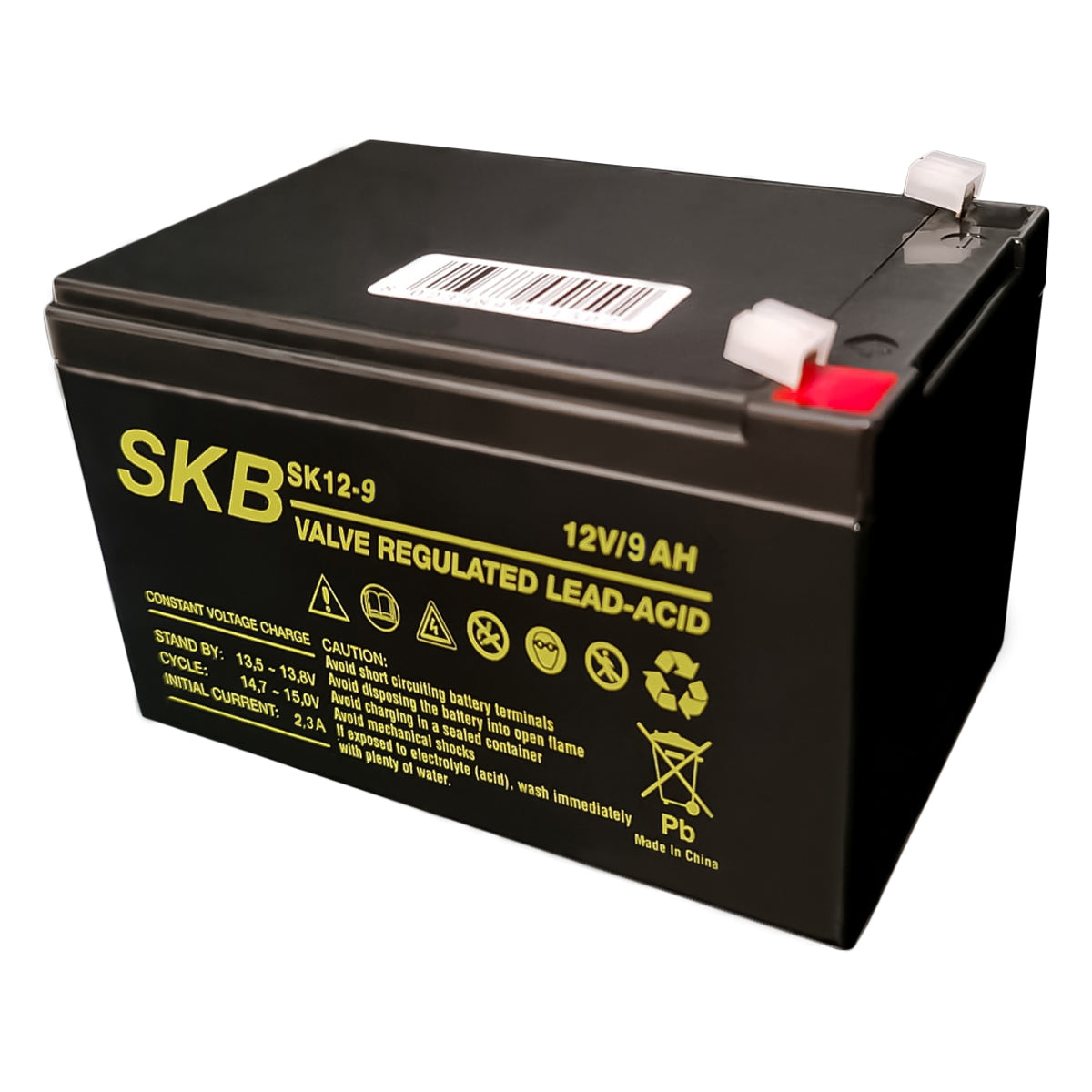SKB Batteria al piombo SK12-9, batteria ricaricabile 12V 9AH serie SK, tecnologia AGM piastra piana regolate con valvola