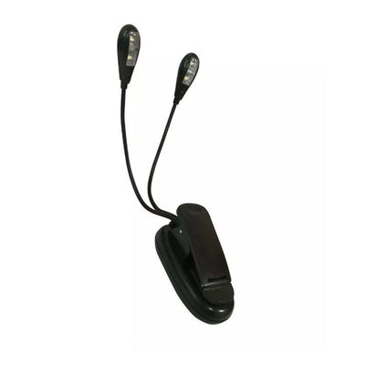O.N Lampada led da lettura, con 2 bracci snodabili clip a molla e porta USB, luce da lavoro per leggere libri o e-reader
