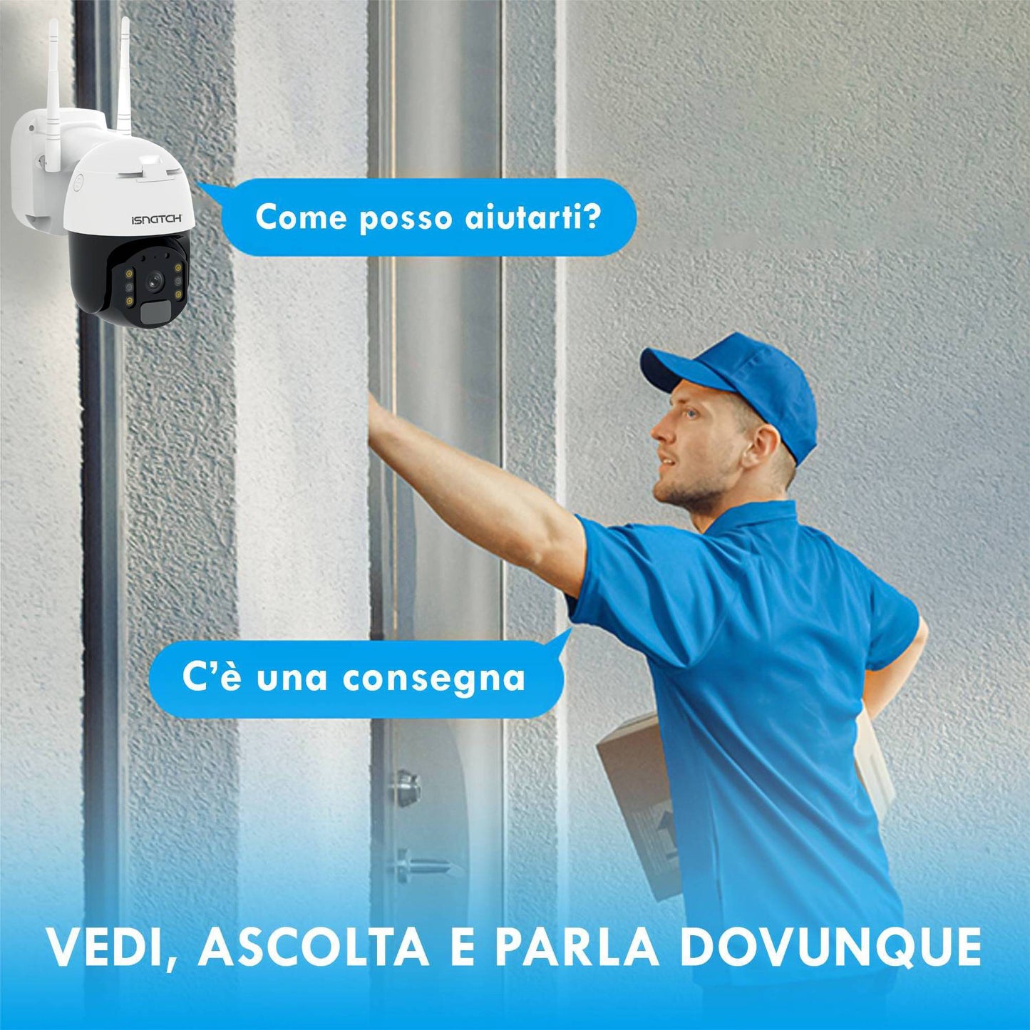 iSnatch HeyCam Move 4G 1080p Telecamera Wi-fi motorizzata con pannello solare, videocamera di sicurezza a batteria, visione notturna a colori, parla e ascolta