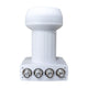 DIPROGRESS LNB Universal Quad, LNB universale con 4 uscite legacy indipendenti, blocco convertitore tecnologia PLL, L-Shape, Guadagno 59dB, Schermatura GSM/LTE