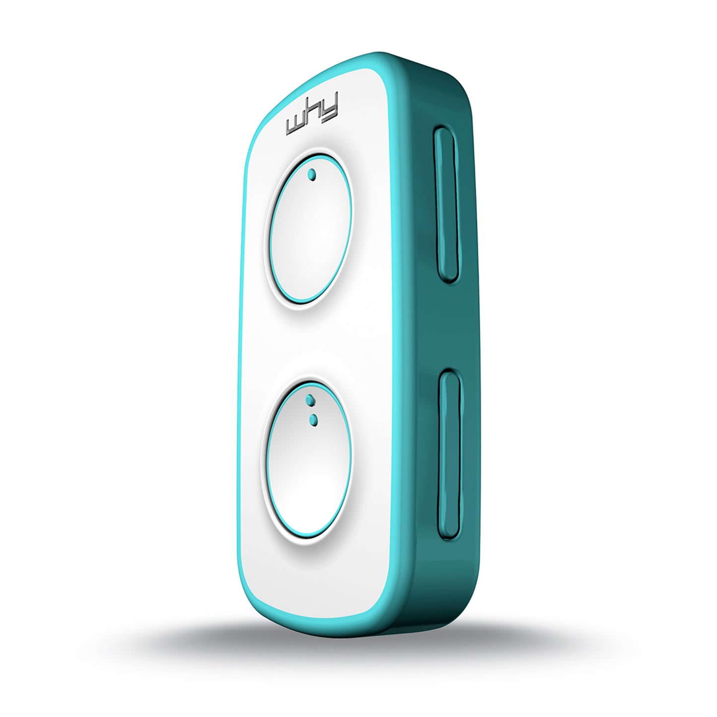 WHY EVO MINI Telecomando rolling code multifrequenza da 280 a 868 mhz con Visor Clip, apricancello autoapprendente programmabile, radiocomando ad ampio raggio con 4 pulsanti, azzurro pure emerald