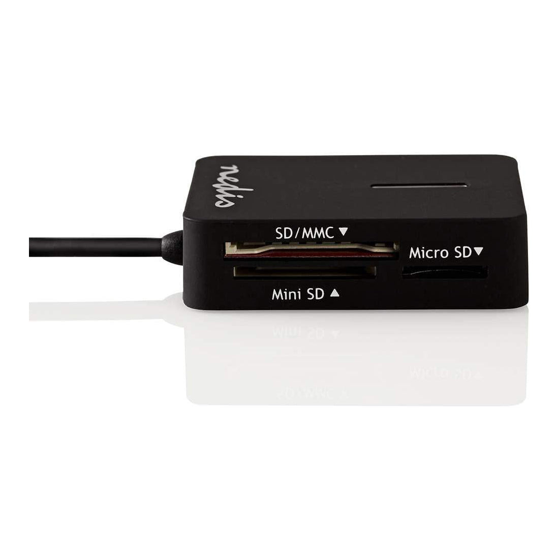 Lecteur de carte mémoire USB 2.0 de voyage tout-en-un Nedis, lecteur multi-cartes plug&amp;play