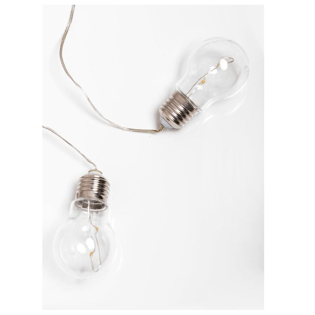 Lumineo decorative LED lights, 70 cm indoor light chain, Christmas decoration, 5 warm white Christmas LED bulbs, battery-operated LED lights, home lighting