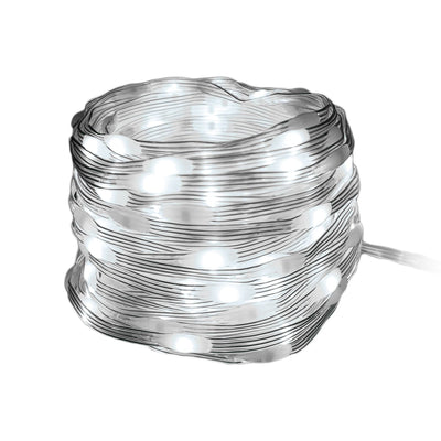 Decoled Catena luminosa da esterno 300 LED luce bianca, luci di natale LED nano bean IP44 modulari, decorazioni luminose impermeabili, cavo trasparente