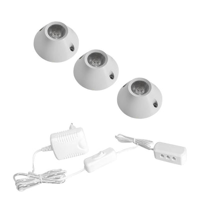Alcapower Kit 3 punti luce LED, faretti LED luce naturale 4000K, faretti da parete, 1.5W, 100 lumen