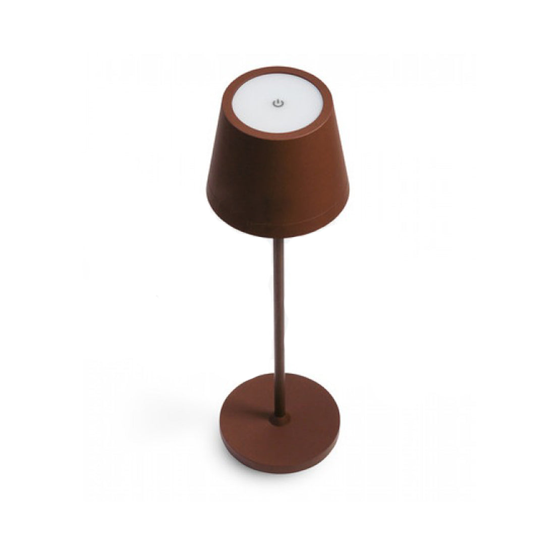 Lampe de table LED JOlight avec batterie rechargeable, abat-jour en aluminium marron, interrupteur tactile, intensité lumineuse variable