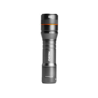 NEBO Torcia professionale portatile, 4 modalità di luce, base magnetica, waterproof con 500 lumen e battere incluse