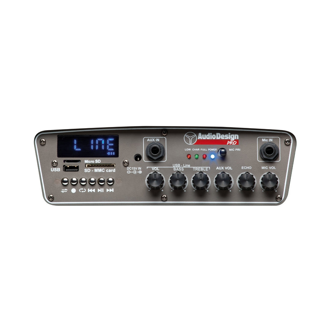 Enceinte portable AudioDesign Pro M2 12W/L, enceinte portable avec woofer de 320 mm et 2 microphones sans fil