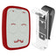 WHY EVO Télécommande multi-fréquences à code tournant de 280 à 868 MHz avec Visor Clip, ouvre-portail programmable à auto-apprentissage, radiocommande large portée à 4 boutons, Rouge Rouge Granade