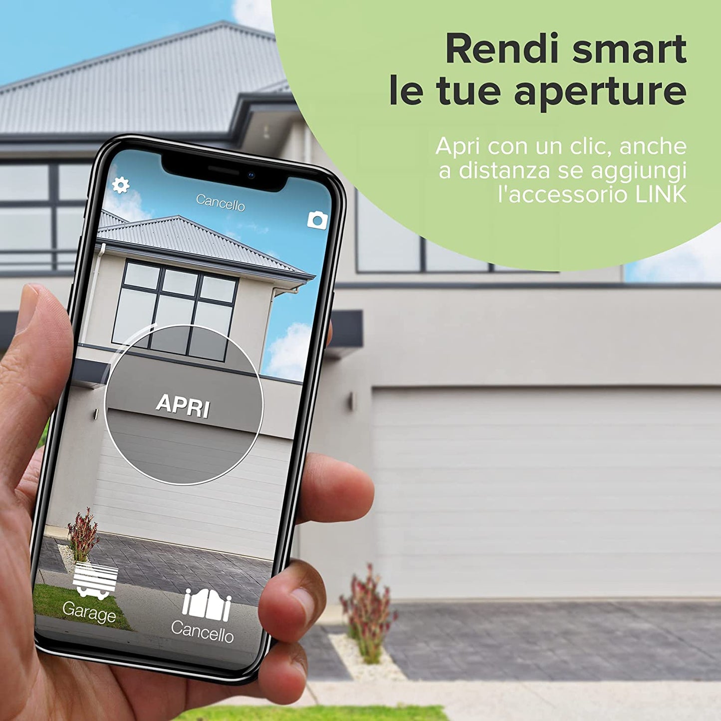 1Control SOLO 2 GEN, Apricancello Bluetooth senza Fili per Telefono/Smartphone per Aprire Cancelli e Porte Garage Controllati da Telecomando, x4 Cancelli e fino a 10 Utenti, Nero, Made in Italy