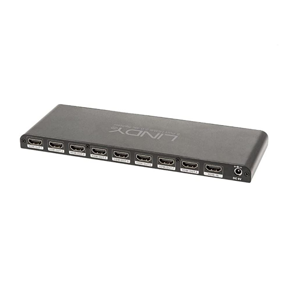 Lindy Splitter HDMI 2 4K UHD 3D 2160p60 4K, 8 porte, Nero