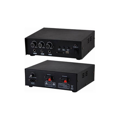 Gbc Kit amplificatore con microfono e diffusore a tromba, amplificatore audio con Mp3, amplificatore con lettore USB