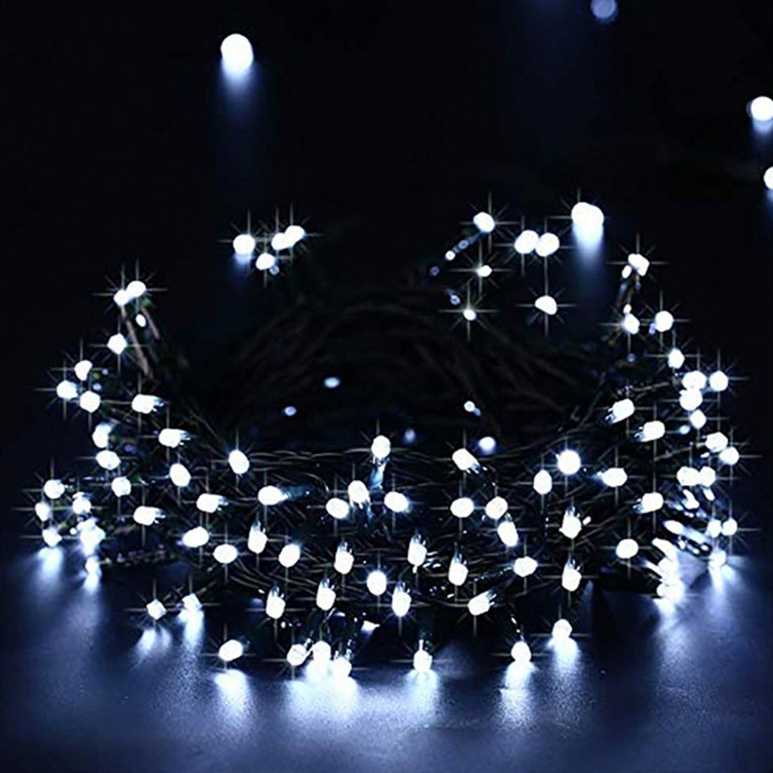 GESCO Indoor / outdoor light chain 15.5m, LED lights with 8 functions, 300 white LEDs, Christmas decorative LED lights, home lighting, light garland