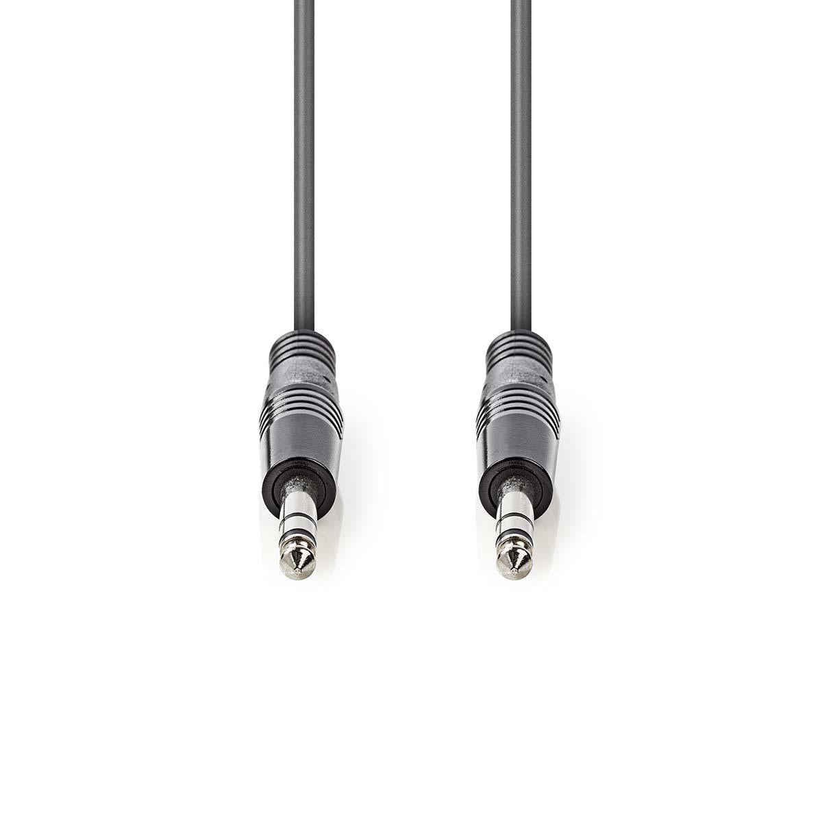 NEDIS Cavo audio stereo Jack maschio 6.35 mm, cavo di prolunga stereo da 6,35 mm con connettori placcati Nickel