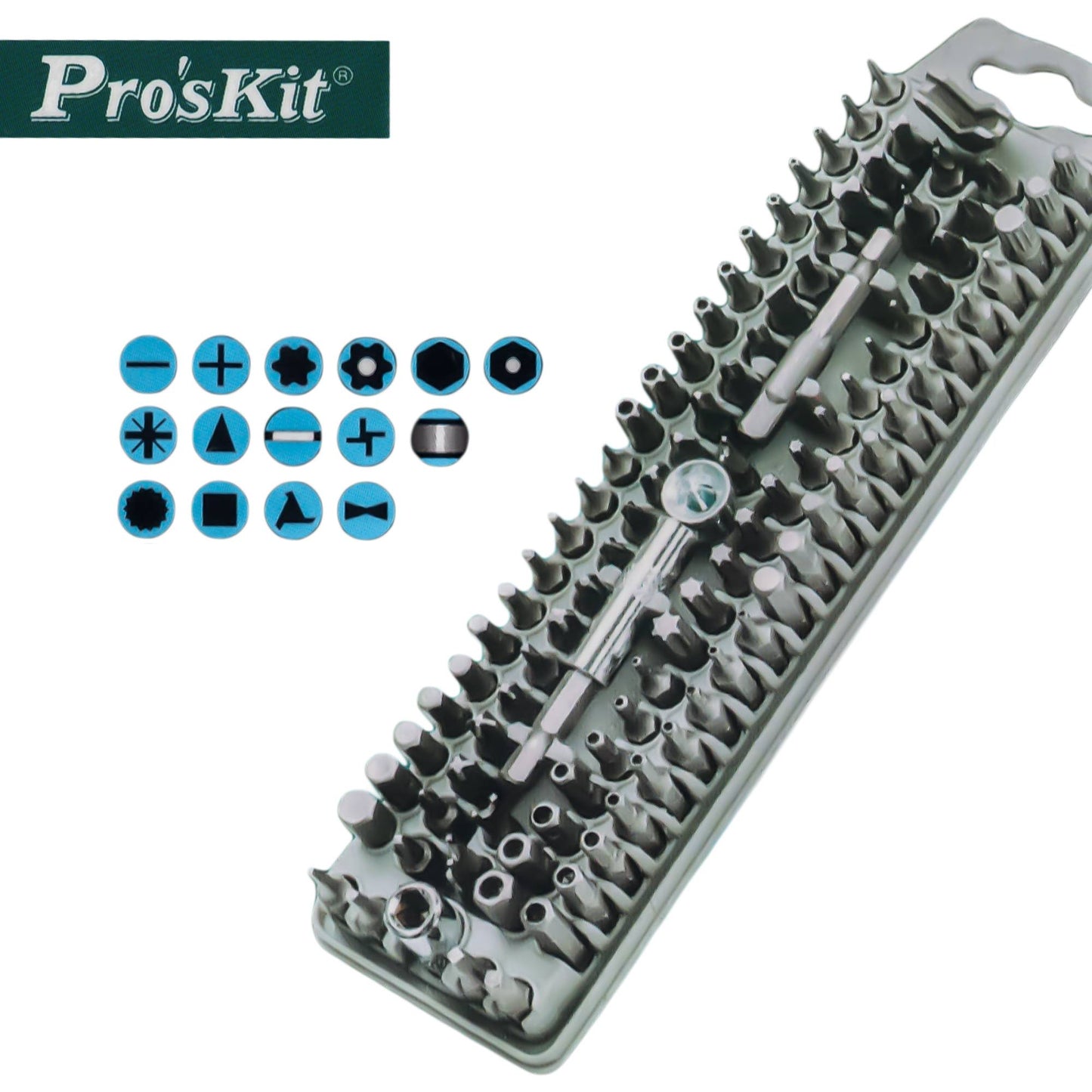 PRO'SKIT Set 100 pezzi inserti per avvitatore, kit adattatori per utensili, punte giravite intercambiabili