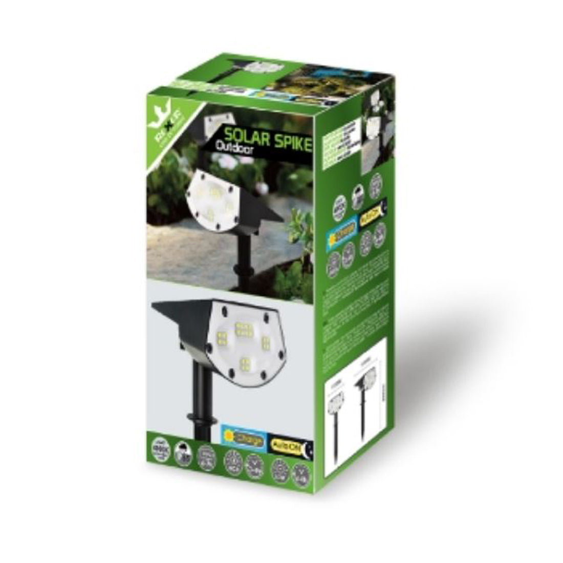 REXER Spotlight with solar charging, step marker spotlight, garden spotlight with twilight sensor, natural light LED spotlight