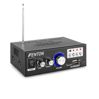 Fenton Amplificatore portatile con bluetooth, mp3 e tuner, amplificatore bluetooth, amplificatore portatile